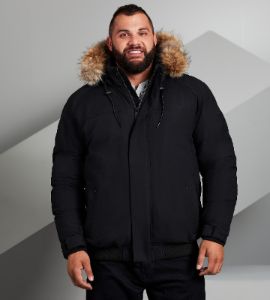Hooded Puffer Bomber sold by Mr. Big and Tall