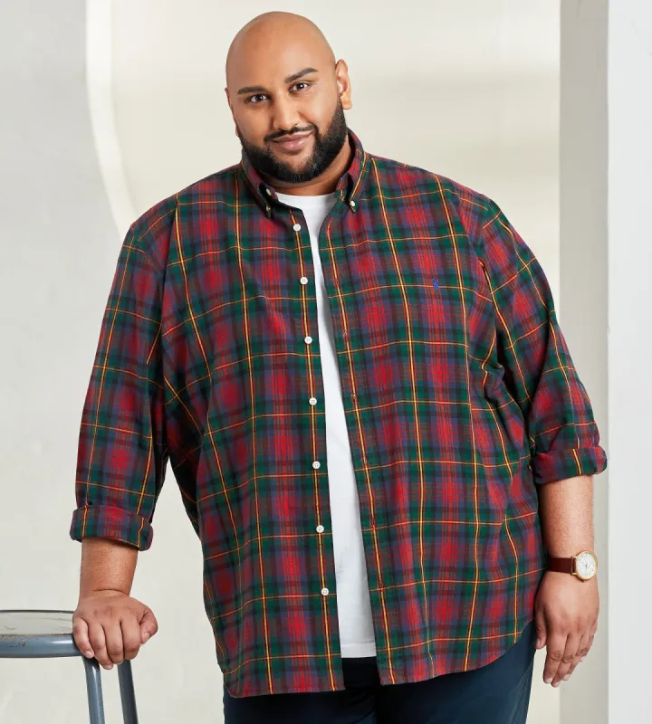 Plaid Oxford Long Sleeve Sport Shirt sold by Mr. Big and Tall