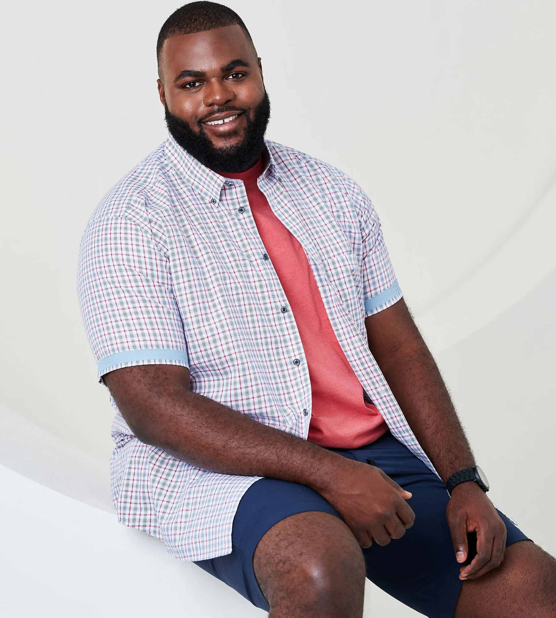 Easy Care Plaid Short Sleeve Sport Shirt sold by Mr. Big and Tall
