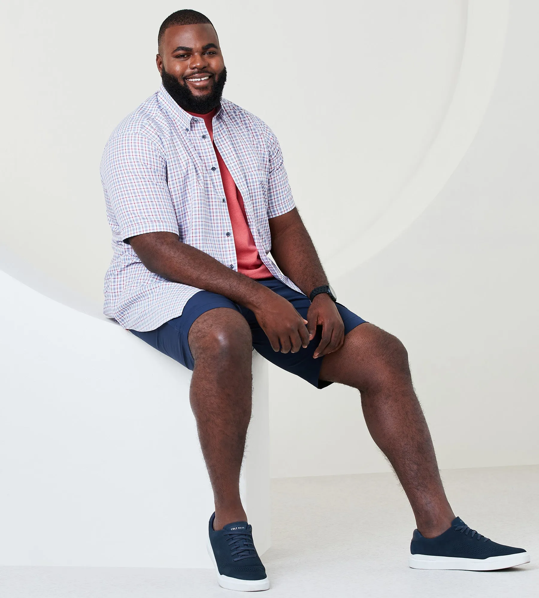 Easy Care Plaid Short Sleeve Sport Shirt sold by Mr. Big and Tall product image thumbnail 3