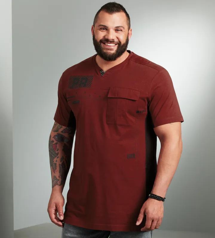 Colour-Block Notch Neck Tee sold by Mr. Big and Tall