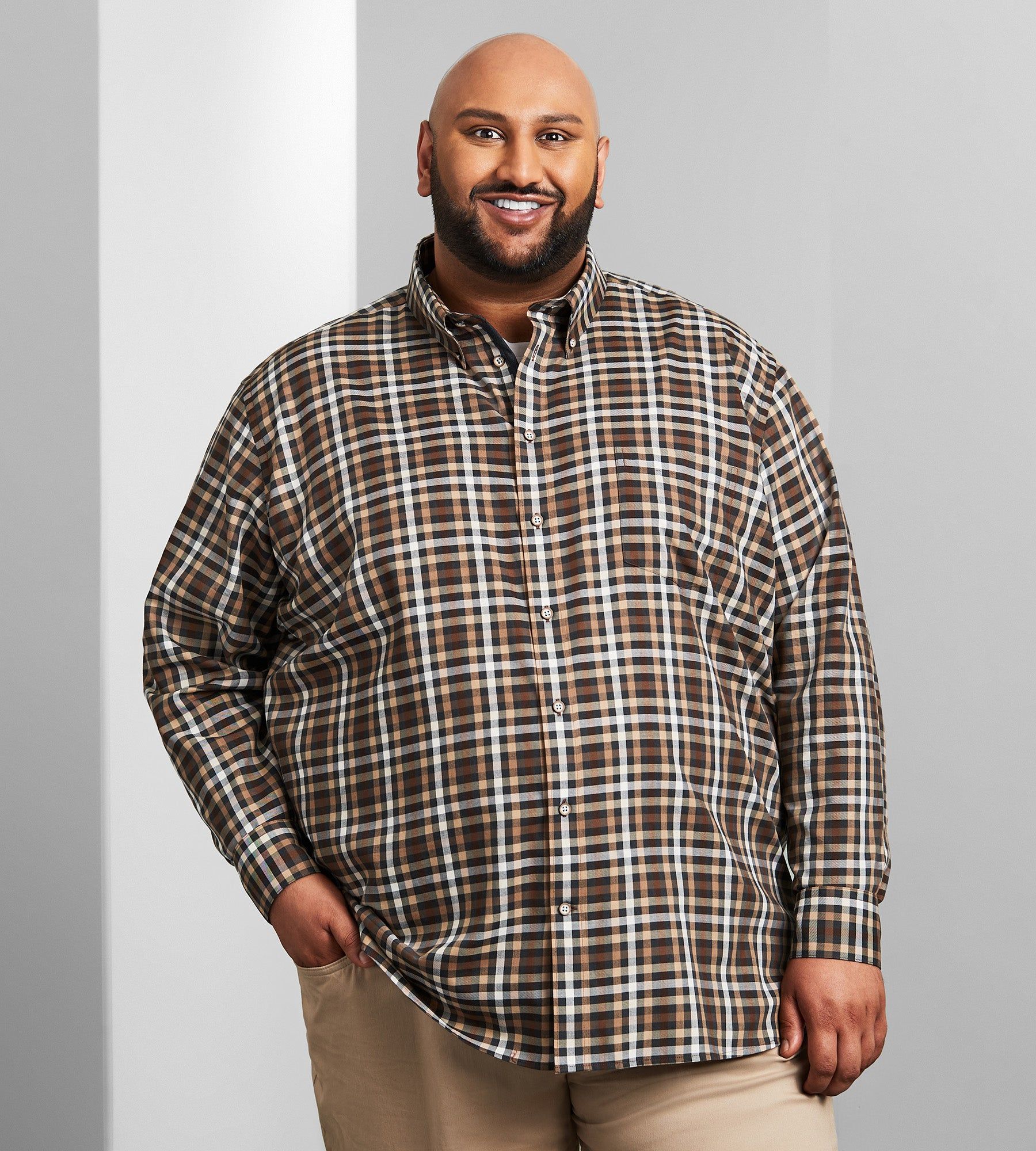 Easy Care Plaid Long Sleeve Sport Shirt sold by Mr. Big and Tall