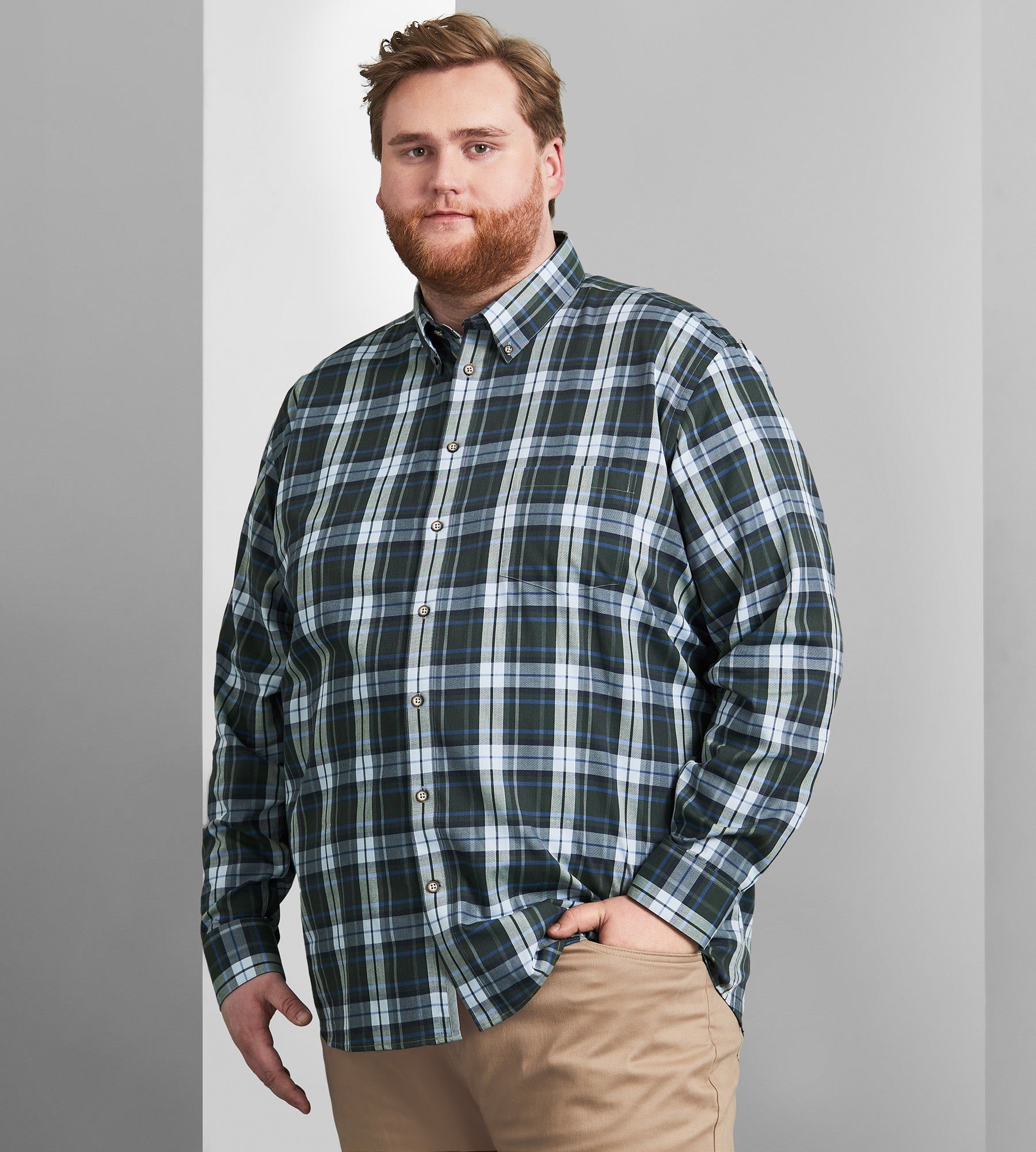 Easy Care Plaid Long Sleeve Sport Shirt sold by Mr. Big and Tall