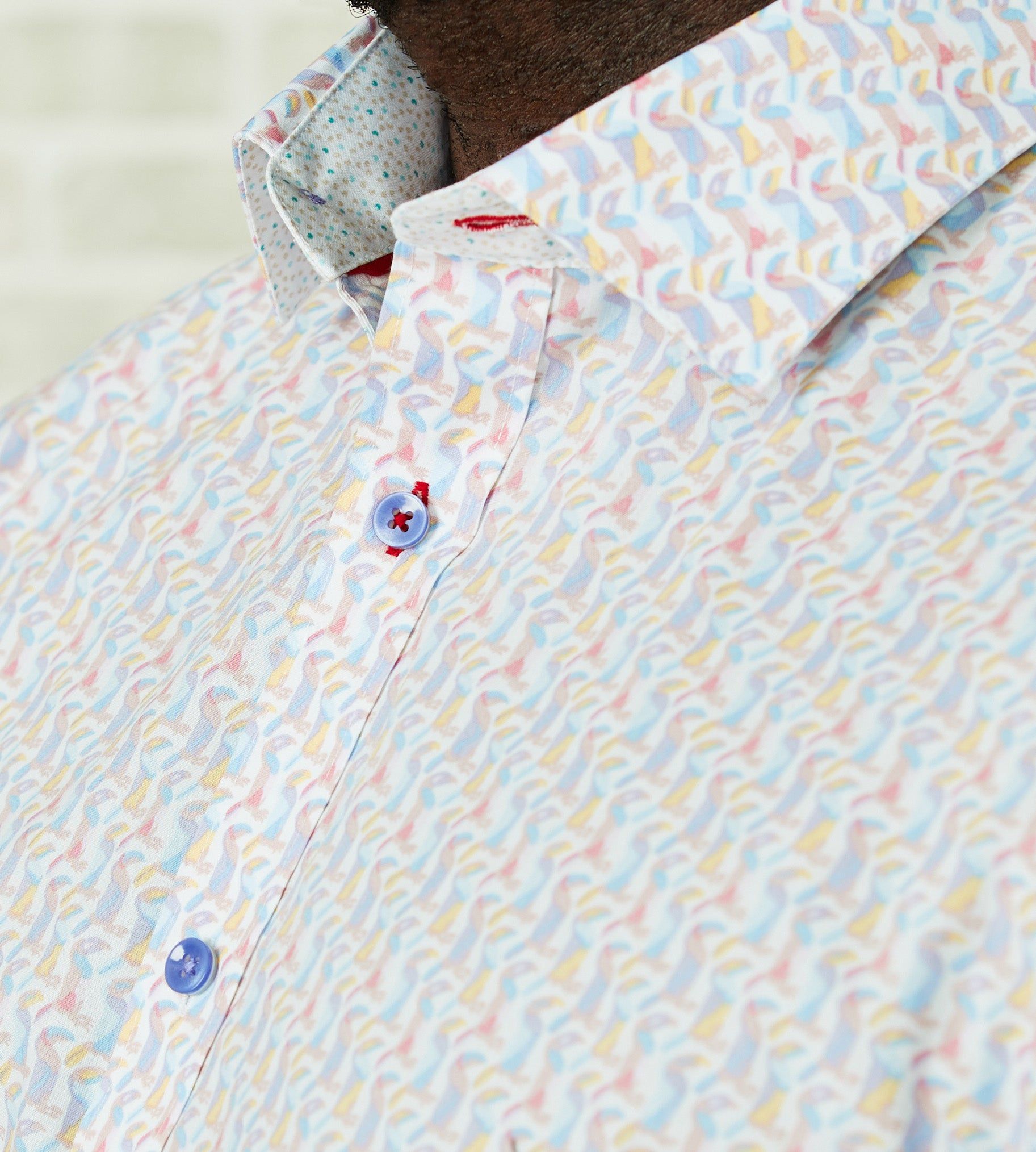 Non-Iron Toucan Print Long Sleeve Sport Shirt sold by Mr. Big and Tall product image thumbnail 3