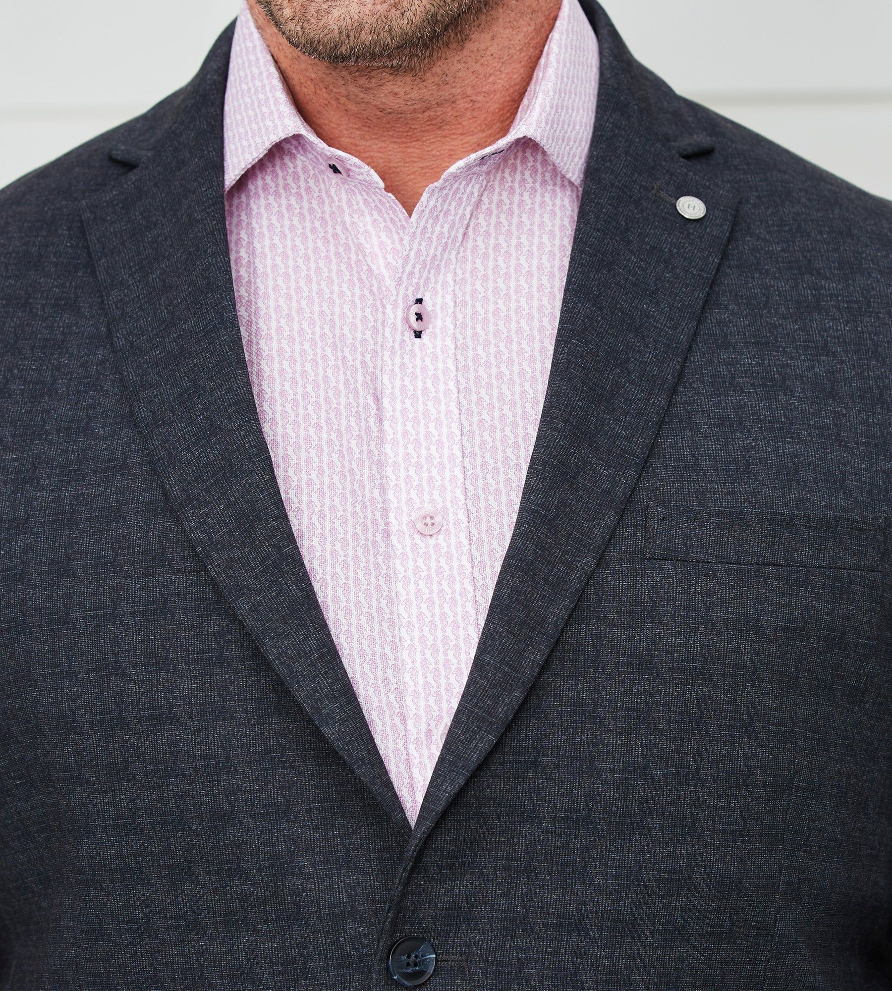 Modern Fit Tonal Check Knit Sport Jacket sold by Mr. Big and Tall product image thumbnail 3