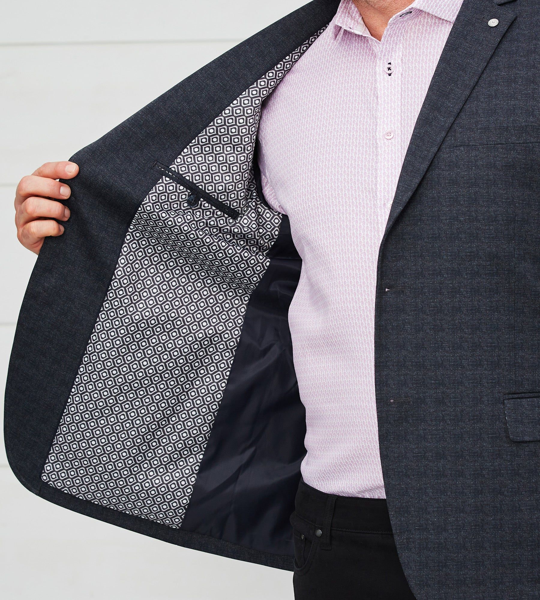 Modern Fit Tonal Check Knit Sport Jacket sold by Mr. Big and Tall product image thumbnail 2