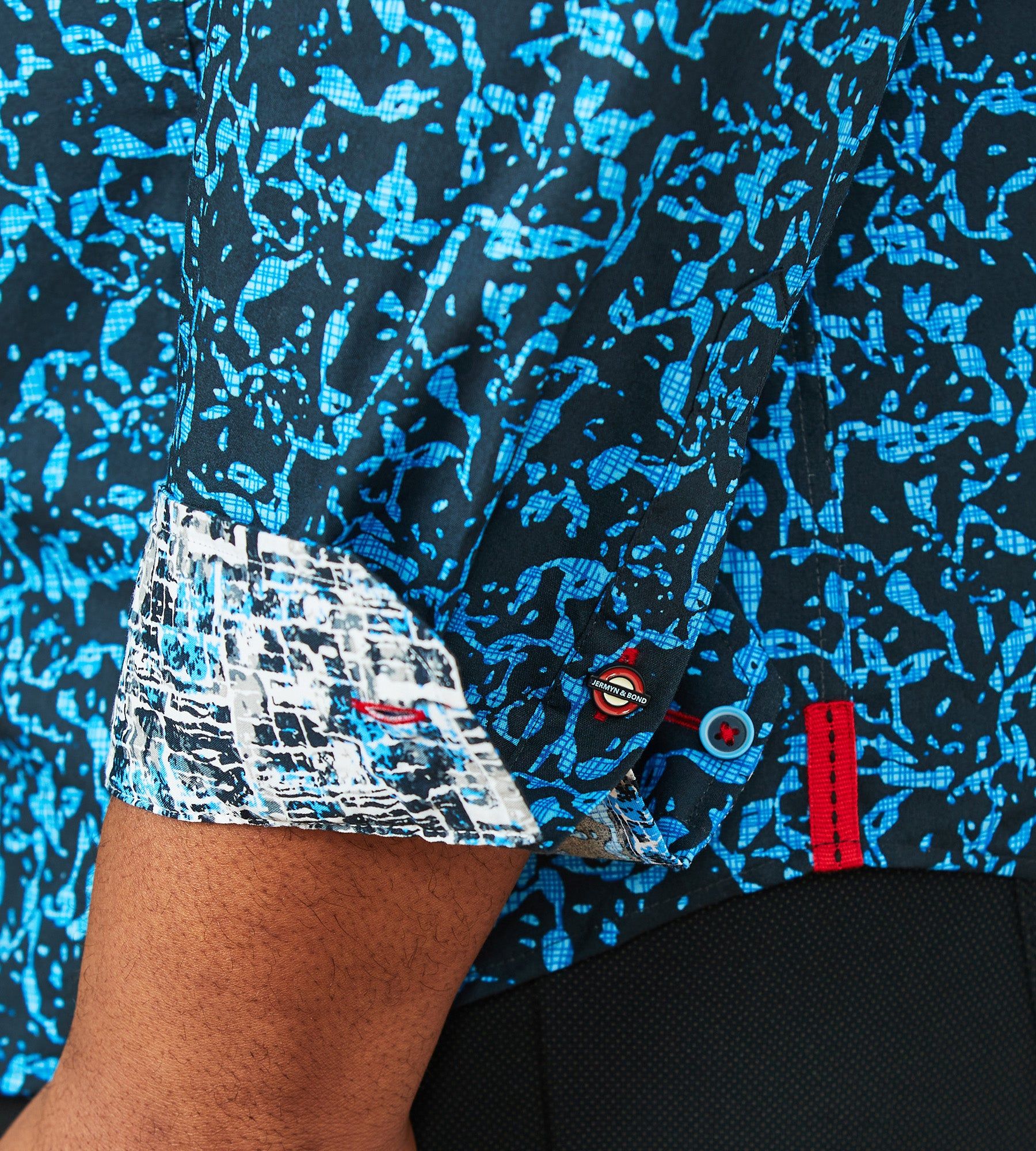 Non-Iron Water Print Long Sleeve Sport Shirt sold by Mr. Big and Tall product image thumbnail 5