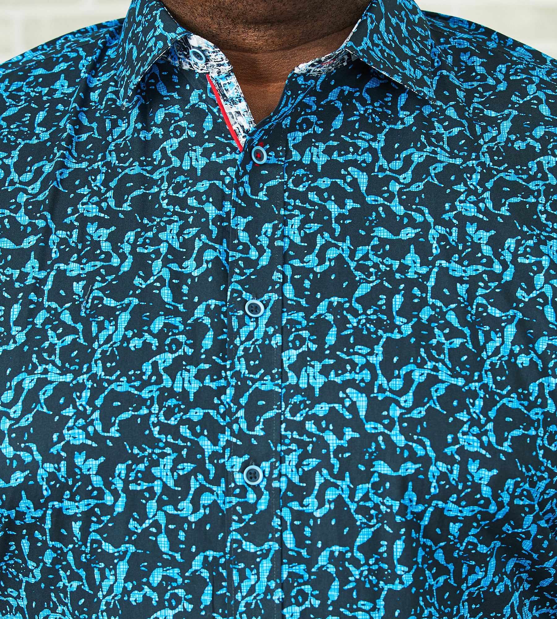 Non-Iron Water Print Long Sleeve Sport Shirt sold by Mr. Big and Tall product image thumbnail 2