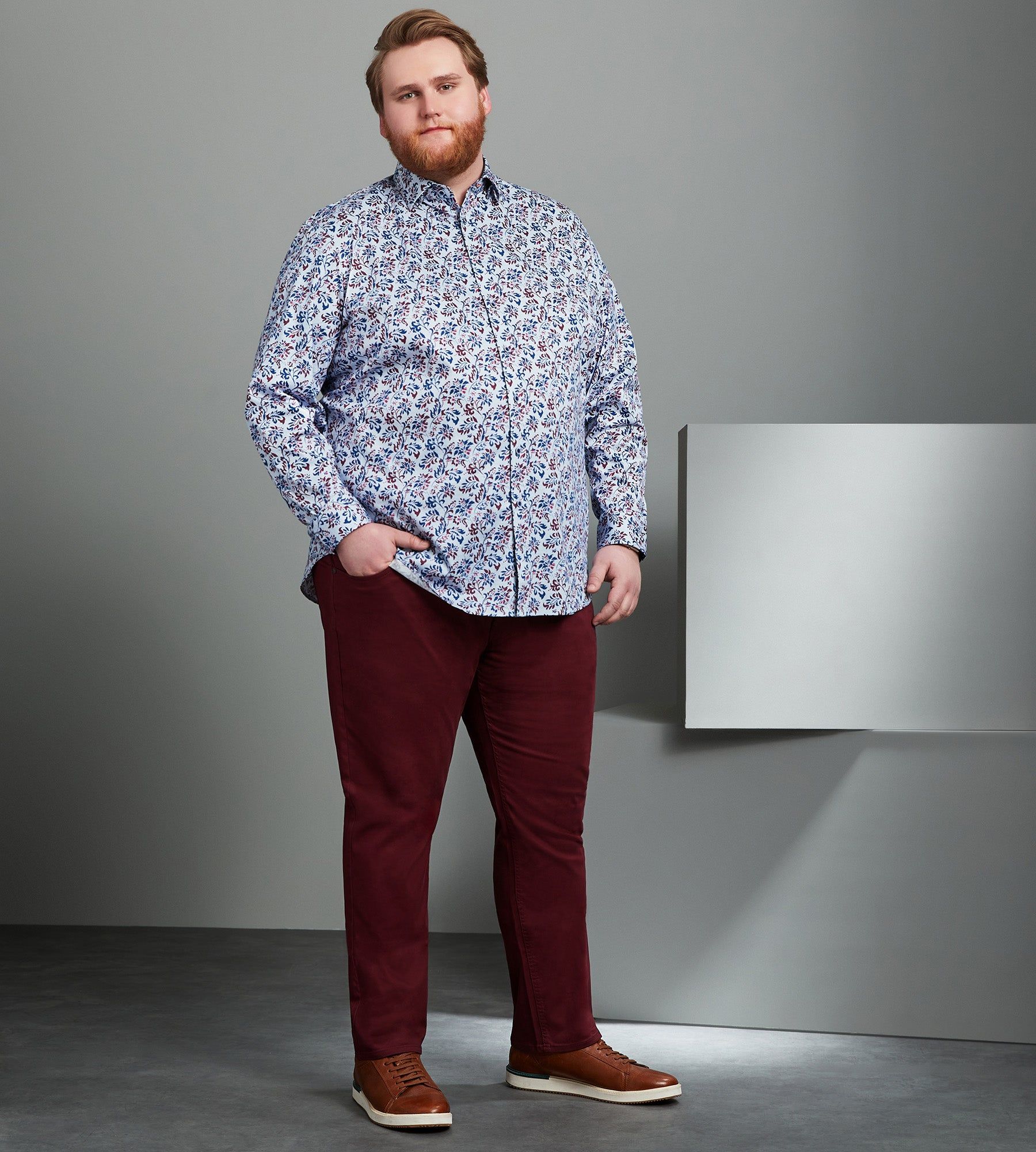 360° Stretch Floral Print Long Sleeve Sport Shirt sold by Mr. Big and Tall product image thumbnail 4