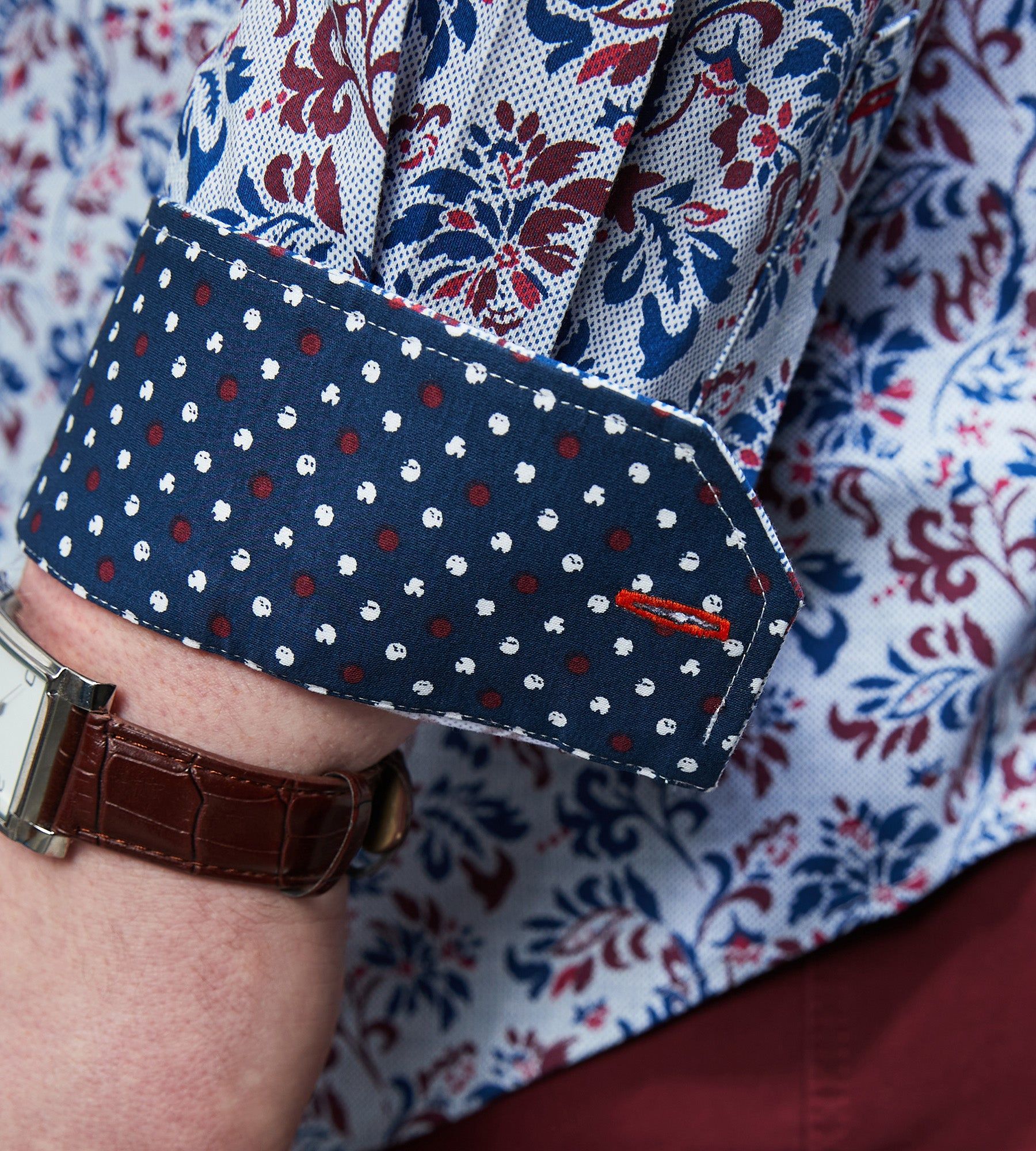 360° Stretch Floral Print Long Sleeve Sport Shirt sold by Mr. Big and Tall product image thumbnail 3