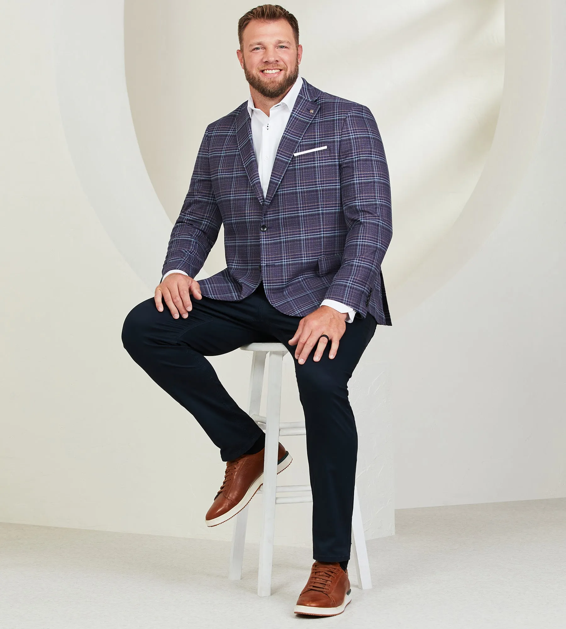 Modern Fit Plaid Woven Sport Jacket sold by Mr. Big and Tall product image thumbnail 4