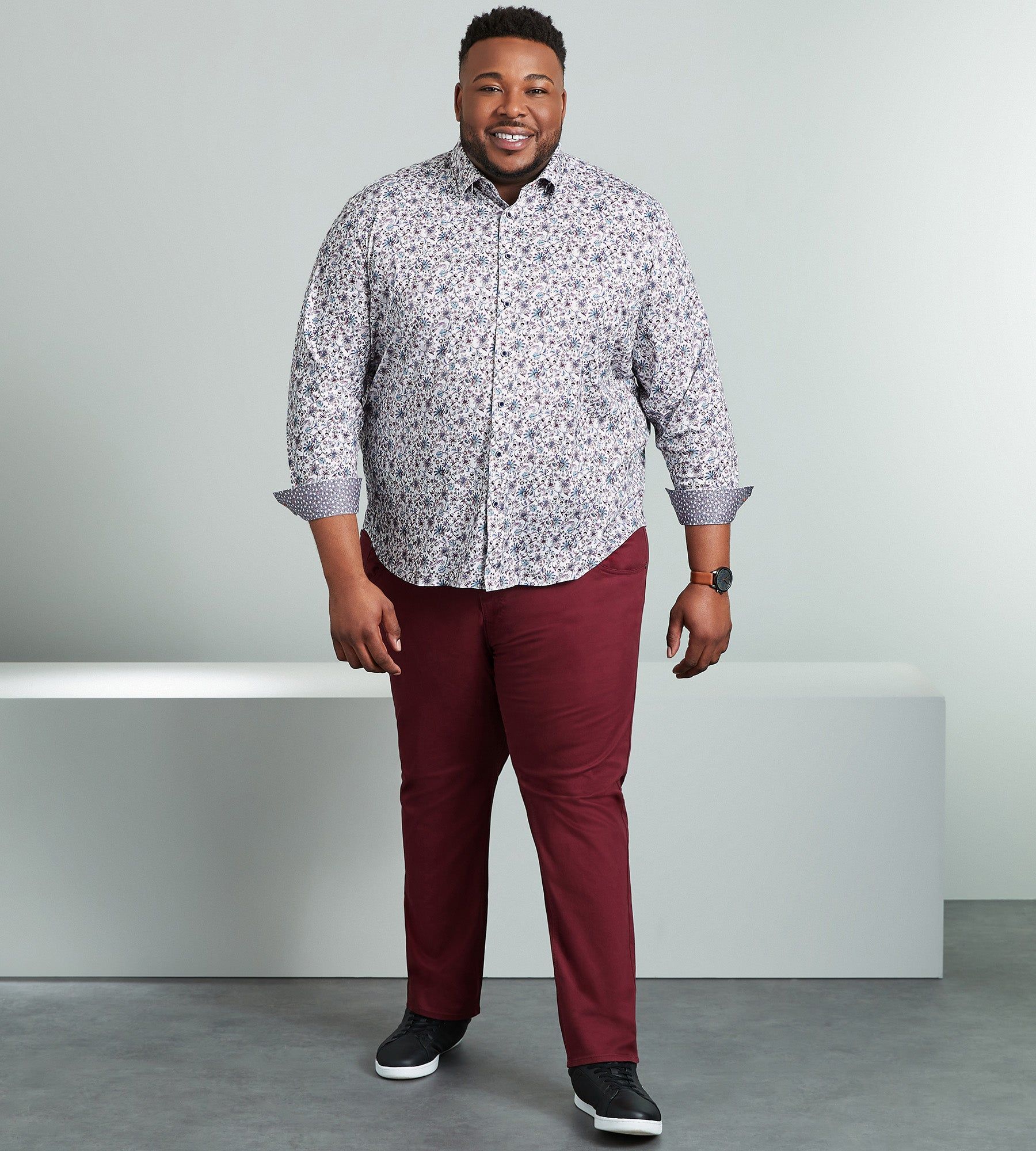 360° Stretch Floral Print Long Sleeve Sport Shirt sold by Mr. Big and Tall product image thumbnail 5