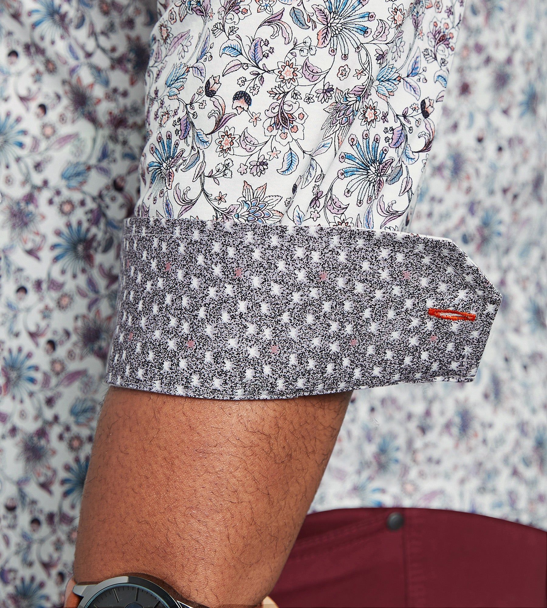 360° Stretch Floral Print Long Sleeve Sport Shirt sold by Mr. Big and Tall product image thumbnail 4