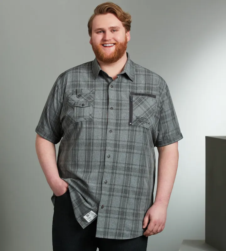 4-Way Stretch Plaid Short Sleeve Sport Shirt sold by Mr. Big and Tall