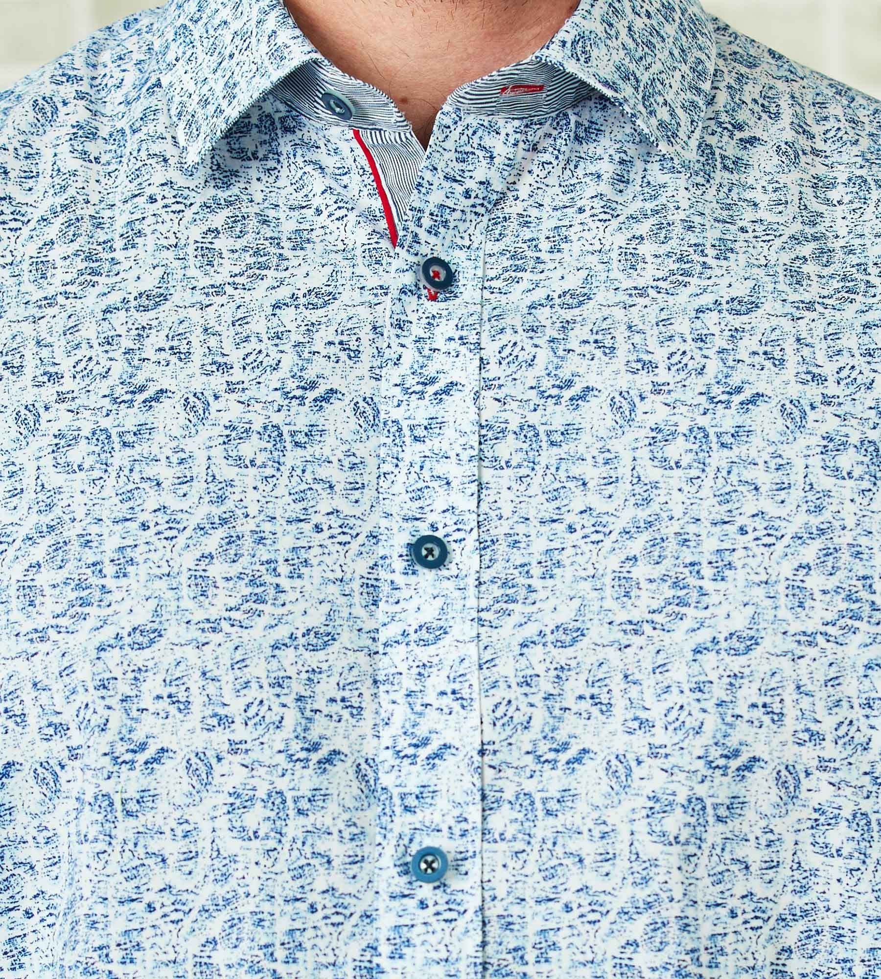 Non-Iron Water Print Long Sleeve Sport Shirt sold by Mr. Big and Tall product image thumbnail 2