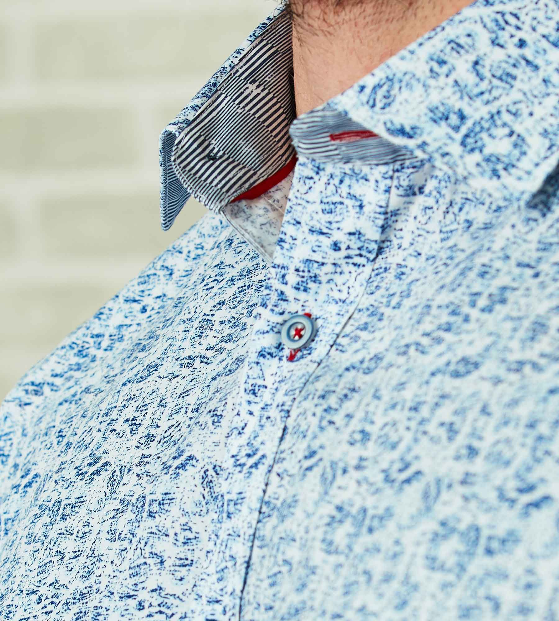 Non-Iron Water Print Long Sleeve Sport Shirt sold by Mr. Big and Tall product image thumbnail 4