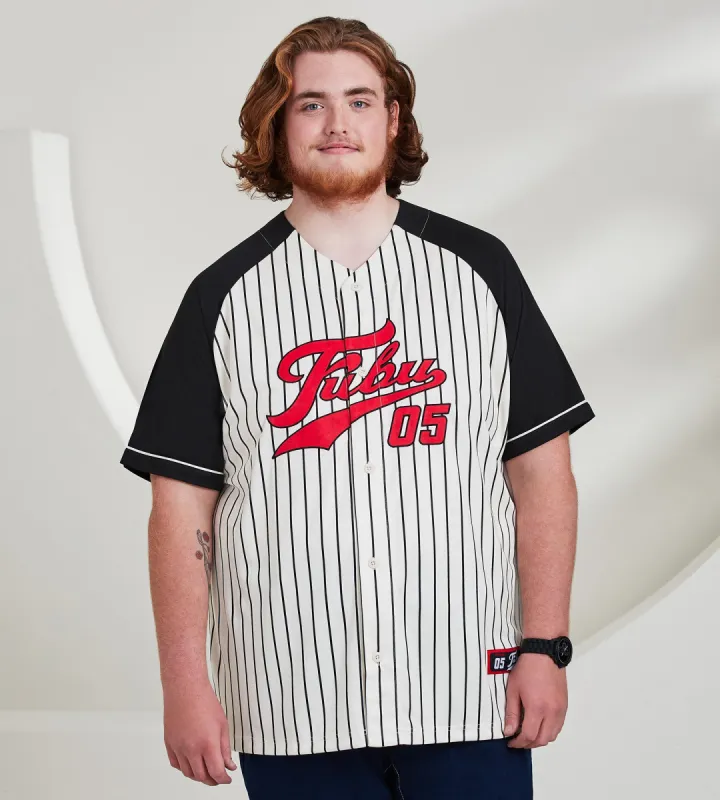 Varsity Pinstriped Baseball Jersey sold by Mr. Big and Tall