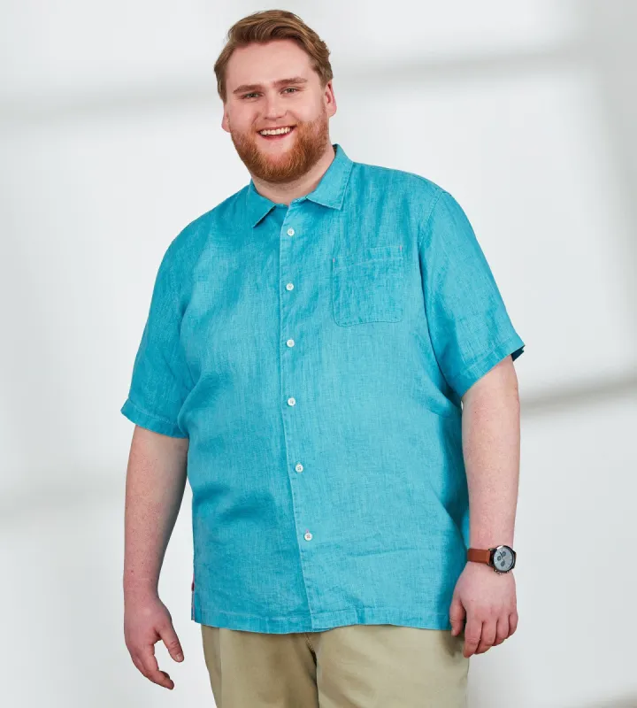 Sea Glass Linen Short Sleeve Shirt sold by Mr. Big and Tall