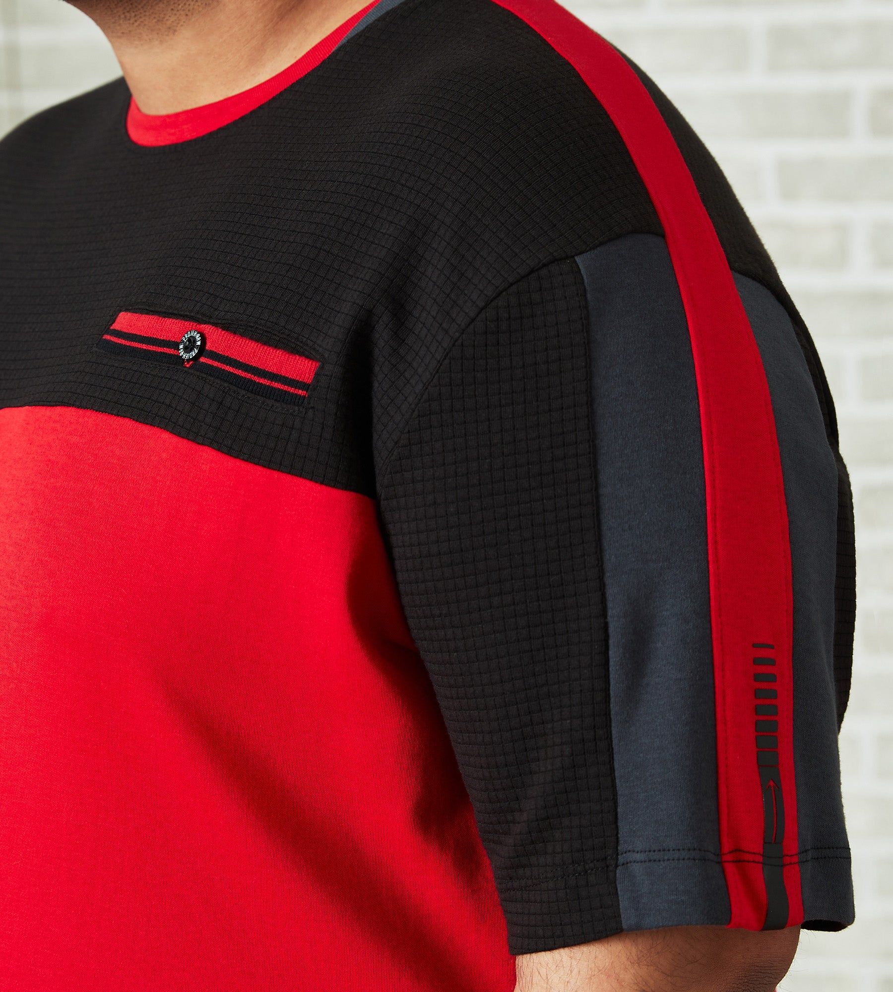 Colour-Blocked Crew Neck Tee sold by Mr. Big and Tall product image thumbnail 3