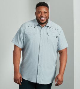 4-Way Stretch Tonal Short Sleeve Sport Shirt sold by Mr. Big and Tall