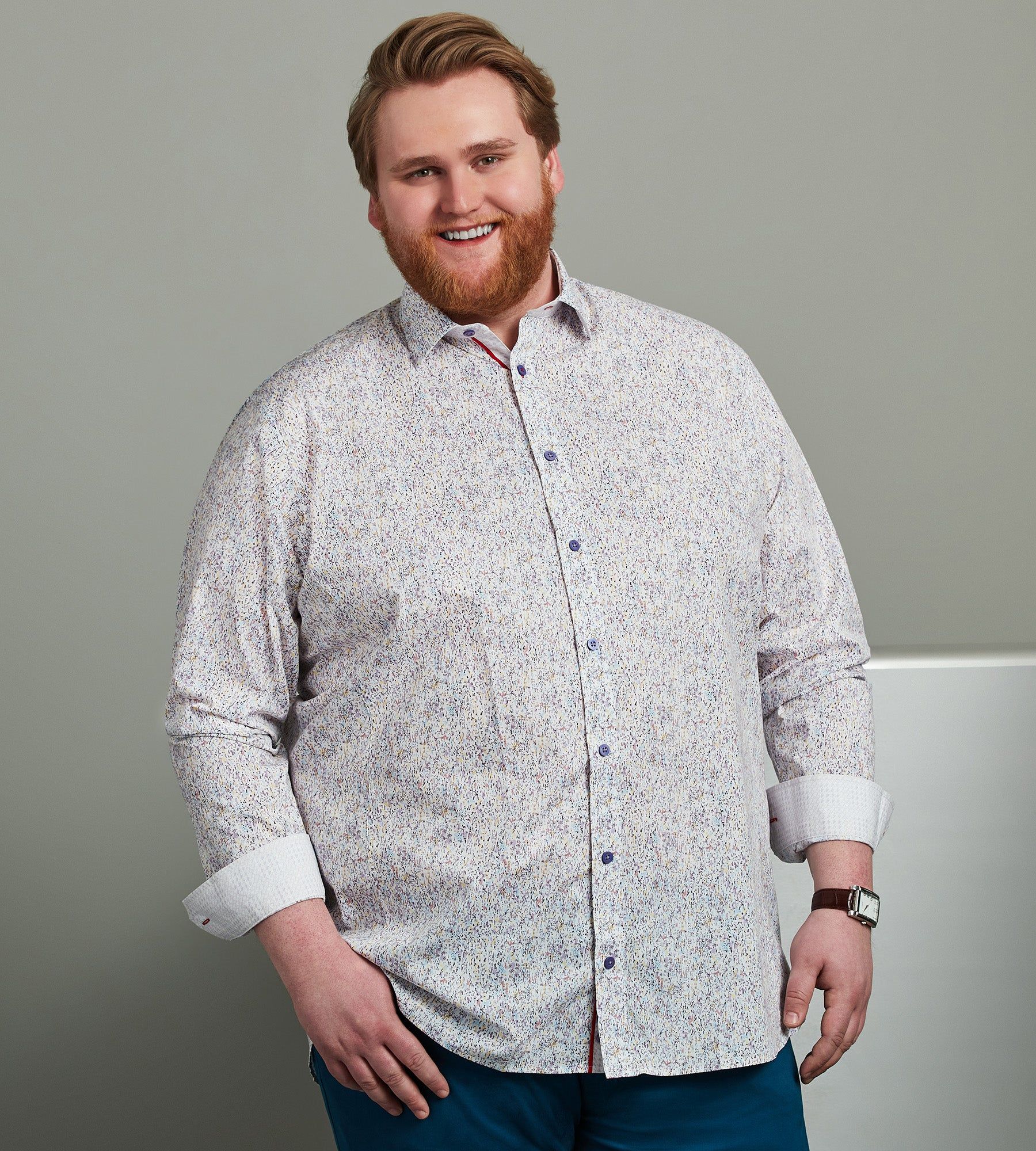 Non-Iron Multi Print Long Sleeve Sport Shirt sold by Mr. Big and Tall