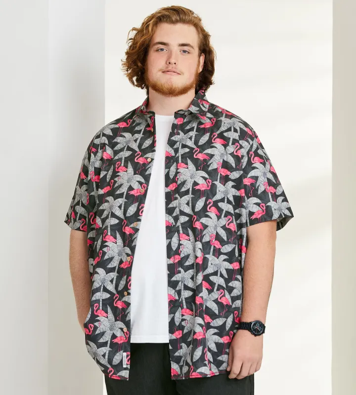 4-Way Stretch Flamingo Short Sleeve Sport Shirt sold by Mr. Big and Tall