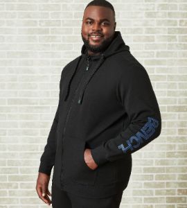 Full-Zip Scuba Sleeve Logo Hoodie sold by Mr. Big and Tall