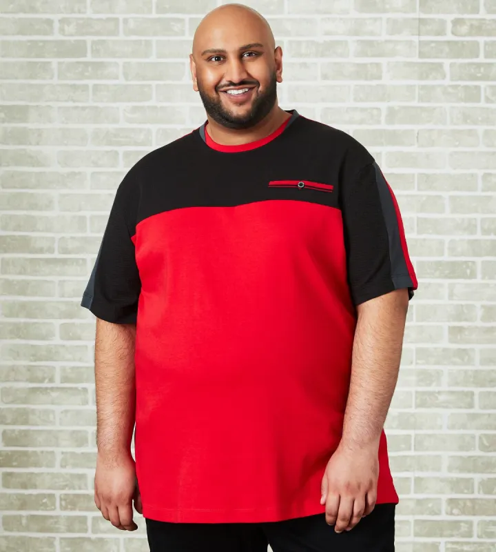 Colour-Blocked Crew Neck Tee sold by Mr. Big and Tall