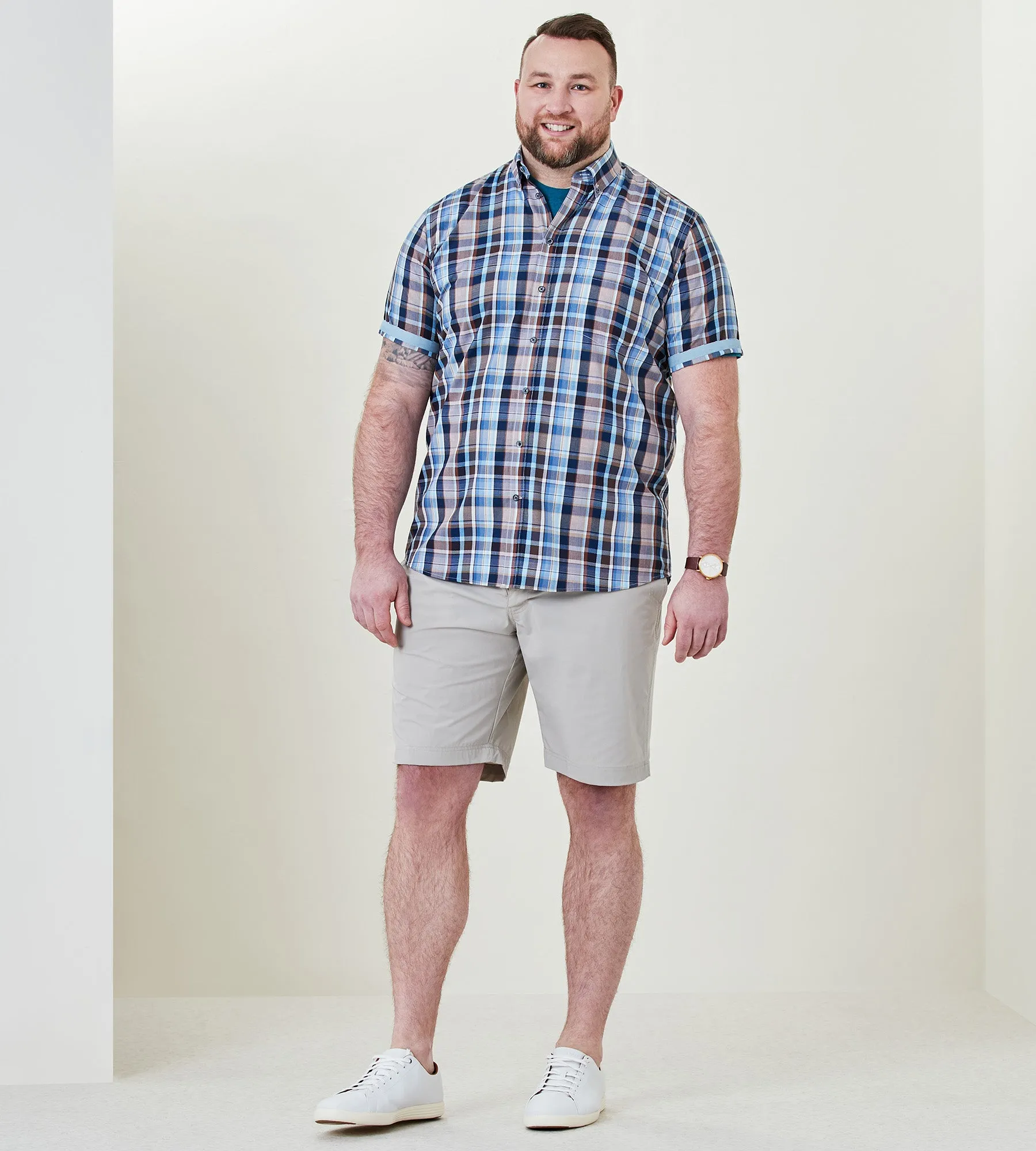 Easy Care Plaid Short Sleeve Sport Shirt sold by Mr. Big and Tall product image thumbnail 3
