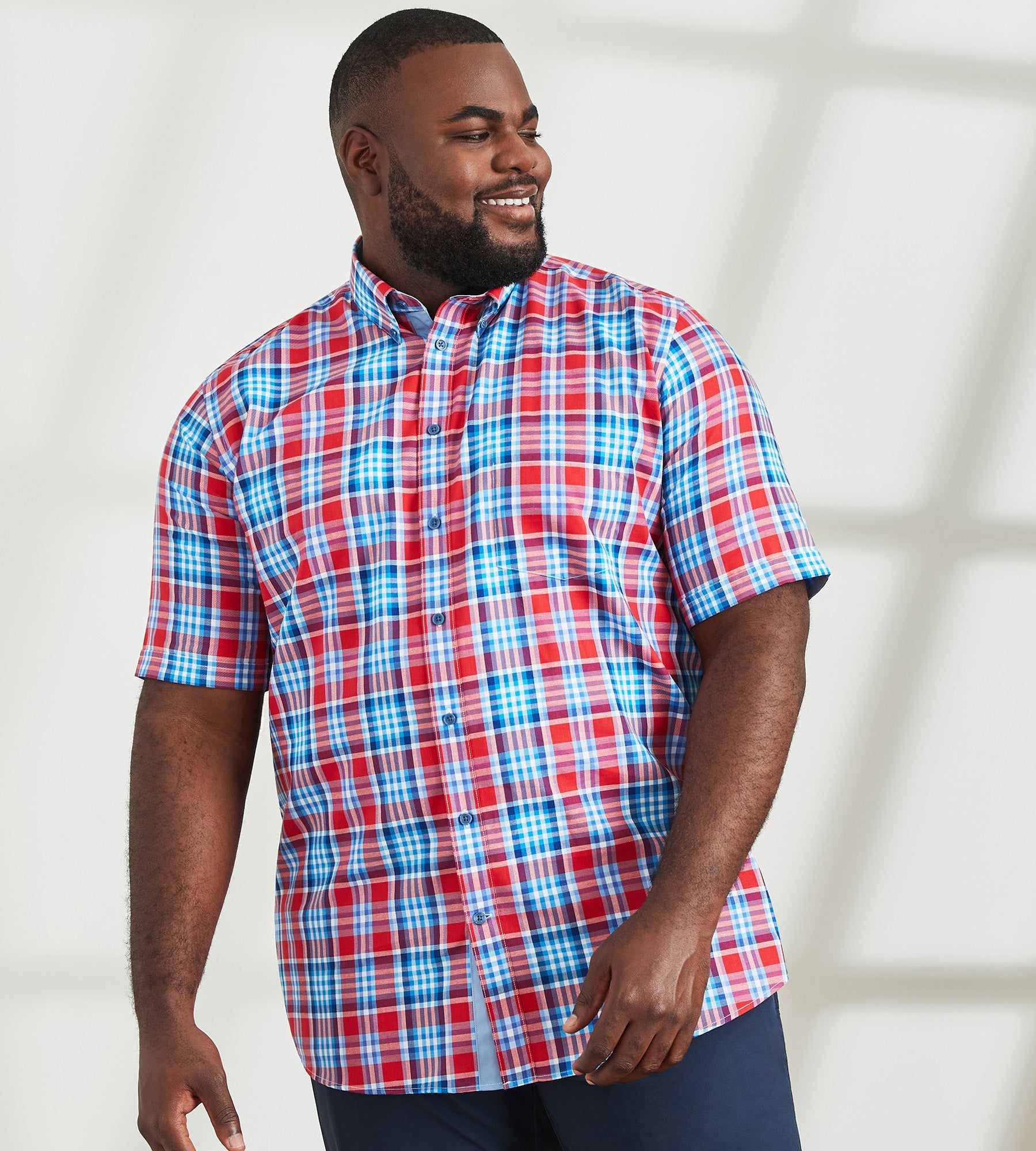 Easy Care Plaid Short Sleeve Sport Shirt sold by Mr. Big and Tall
