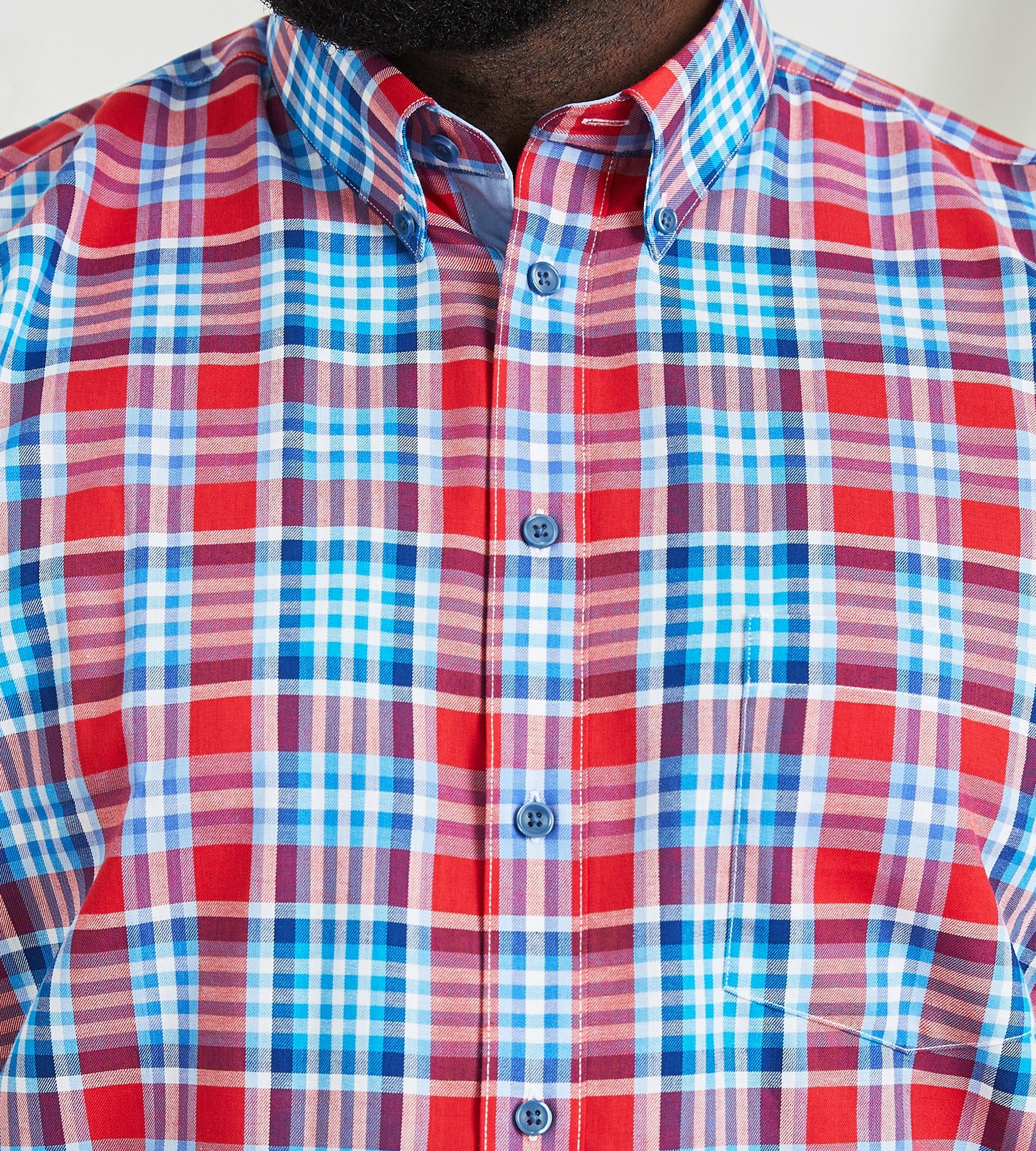 Easy Care Plaid Short Sleeve Sport Shirt sold by Mr. Big and Tall product image thumbnail 2