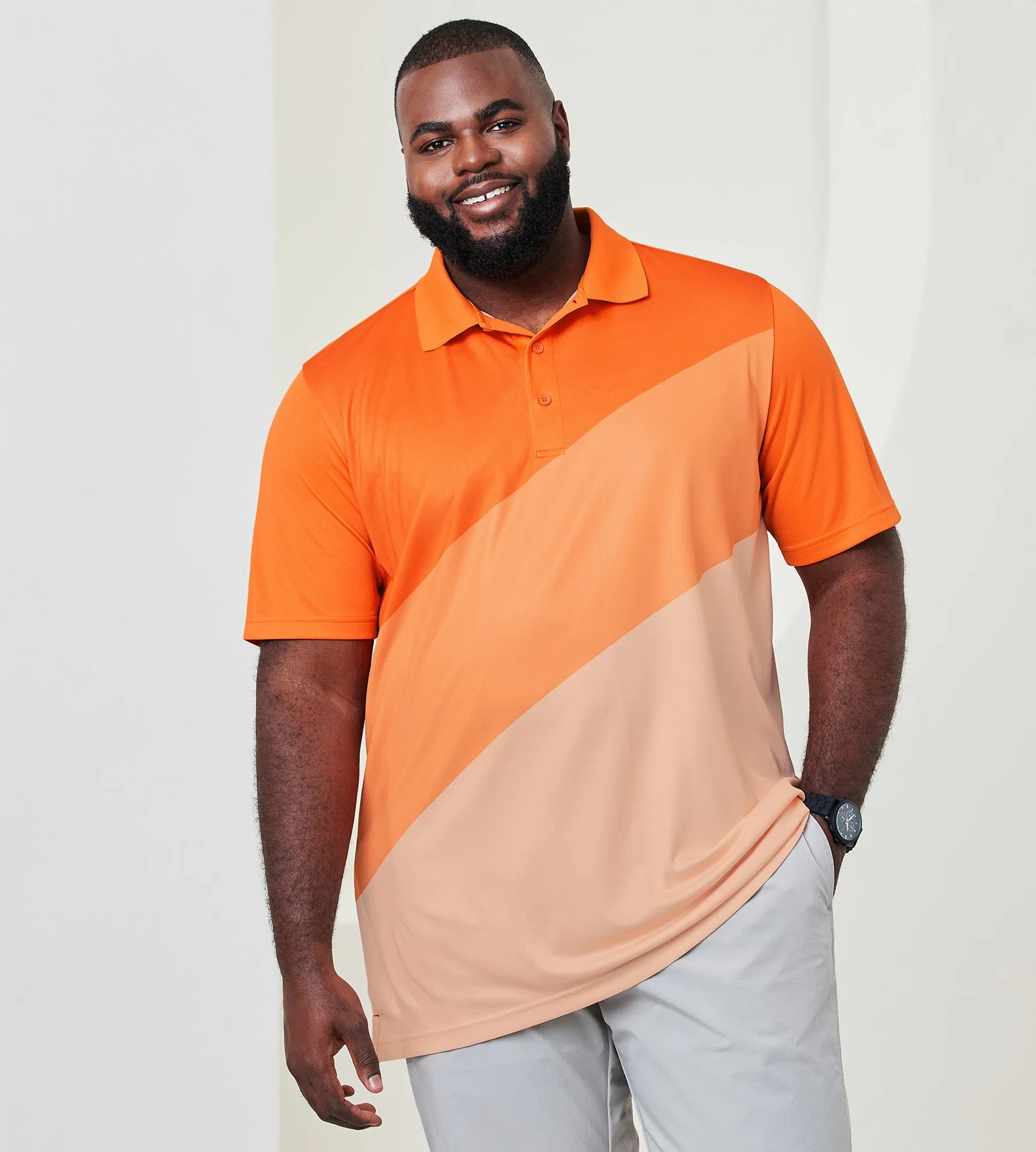 Active Diagonal Ombre Polo sold by Mr. Big and Tall
