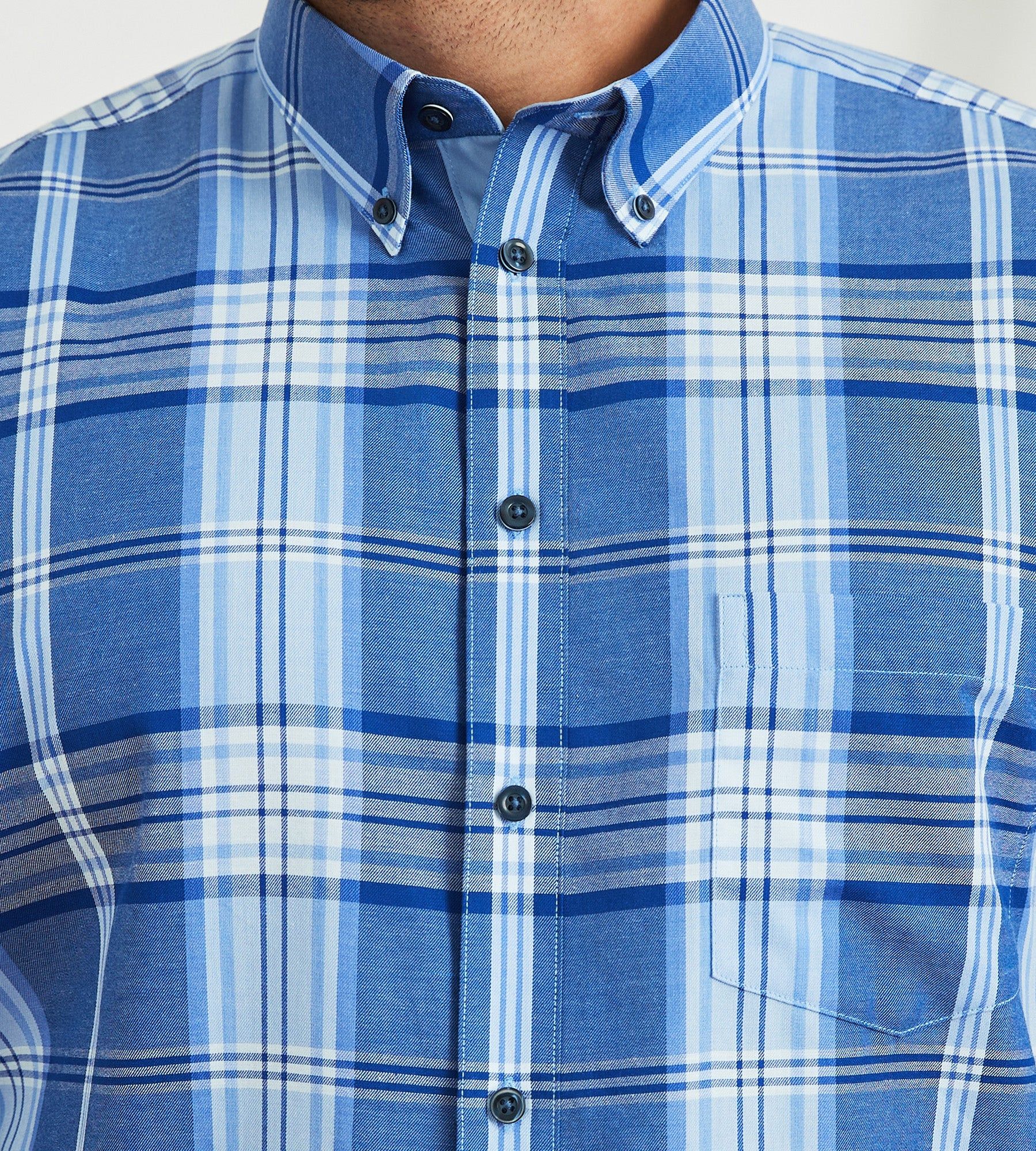 Easy Care Plaid Short Sleeve Sport Shirt sold by Mr. Big and Tall product image thumbnail 3