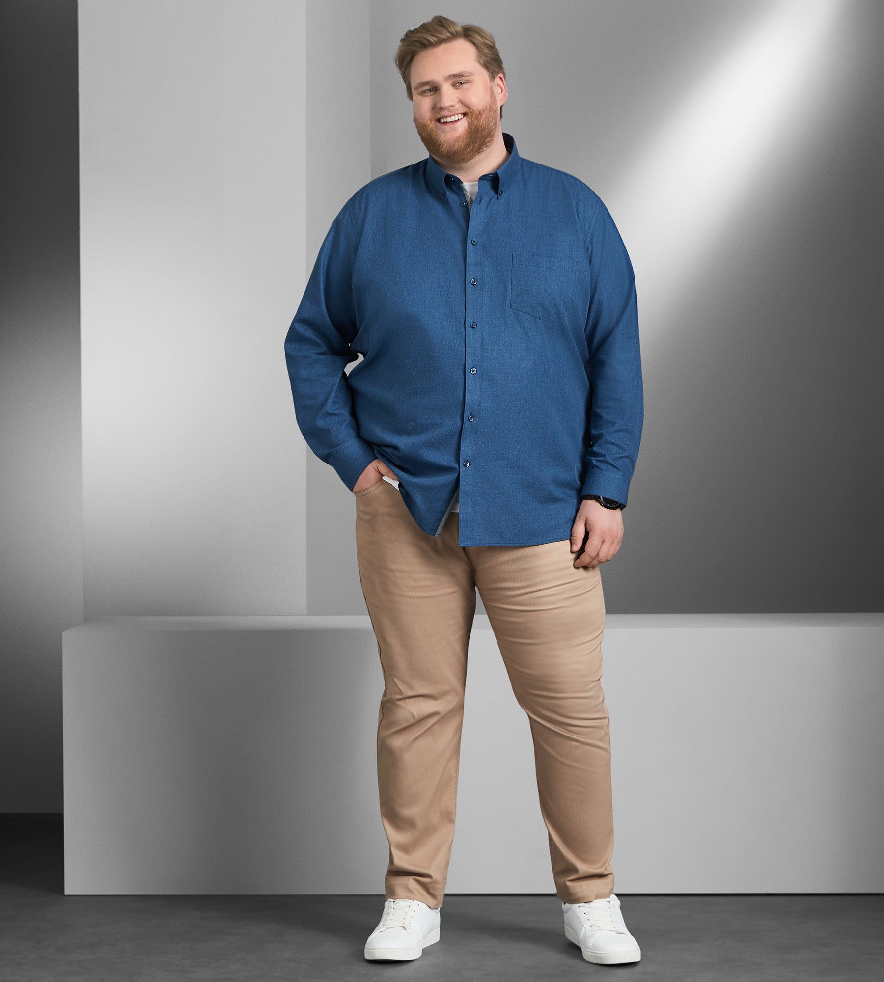 Easy Care Tonal Long Sleeve Sport Shirt sold by Mr. Big and Tall product image thumbnail 3