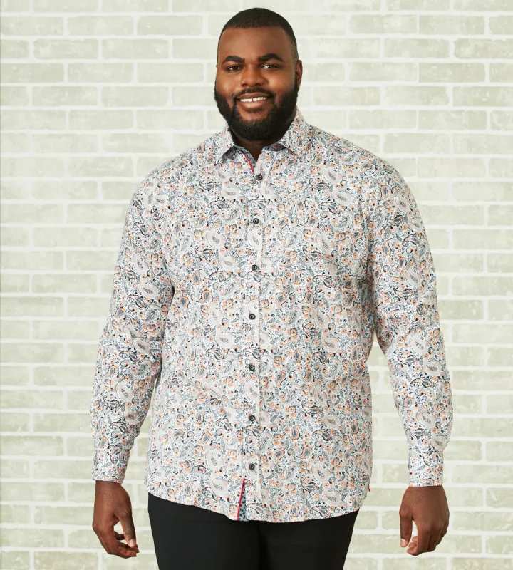 Non-Iron Paisley Print Long Sleeve Sport Shirt sold by Mr. Big and Tall