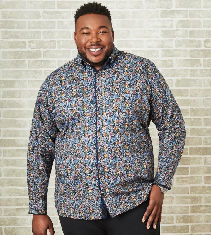 Non-Iron Double Collar Long Sleeve Sport Shirt sold by Mr. Big and Tall