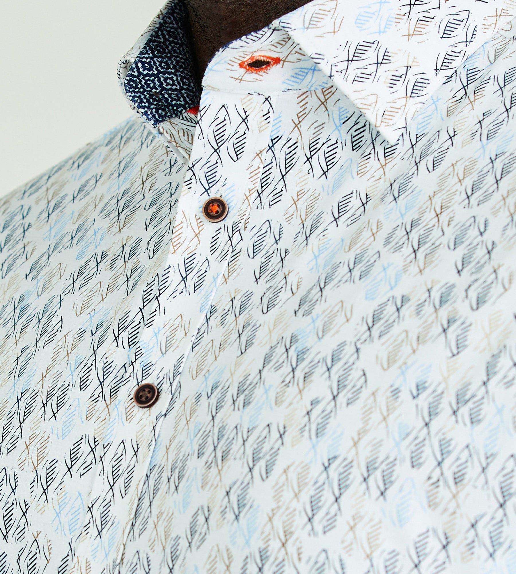 360° Stretch Aquatic Print Short Sleeve Sport Shirt sold by Mr. Big and Tall product image thumbnail 4