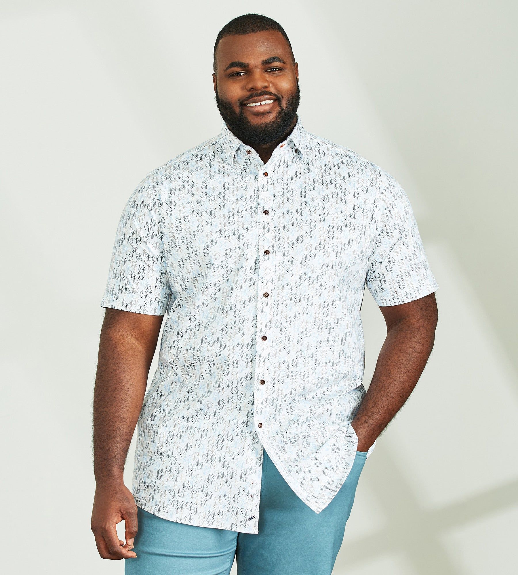 360° Stretch Aquatic Print Short Sleeve Sport Shirt sold by Mr. Big and Tall