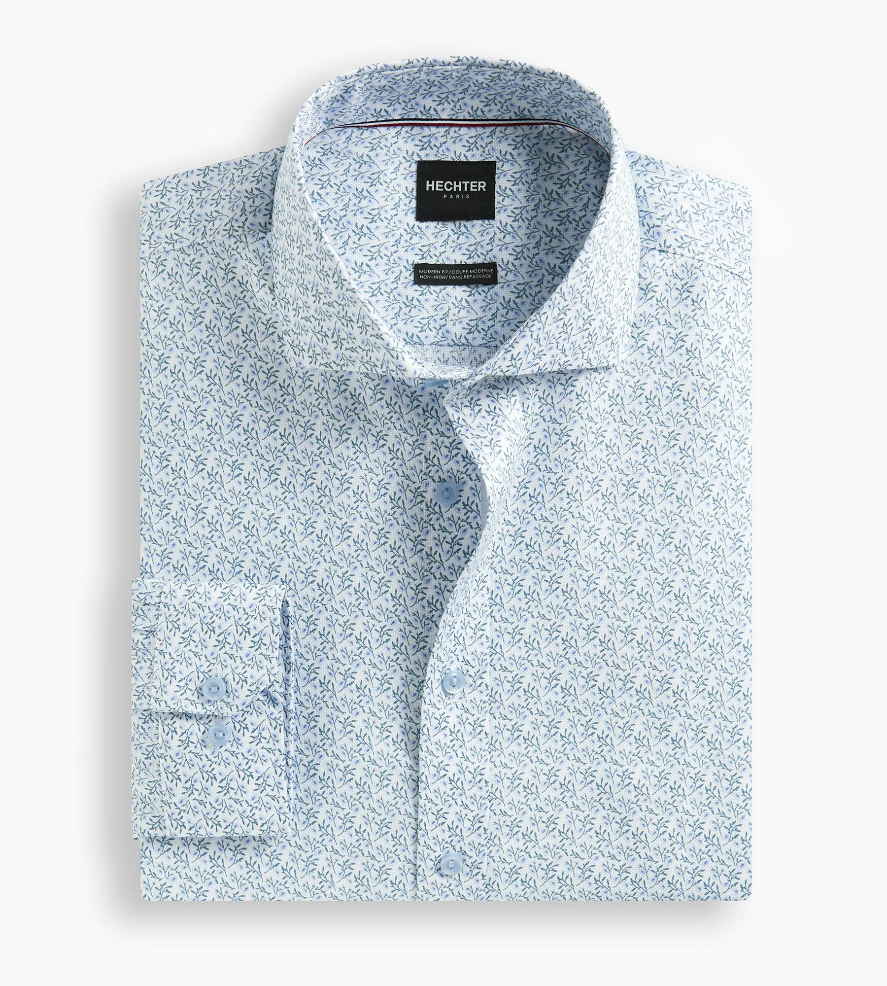 Modern Fit Non-Iron Floral Dress Shirt sold by Mr. Big and Tall