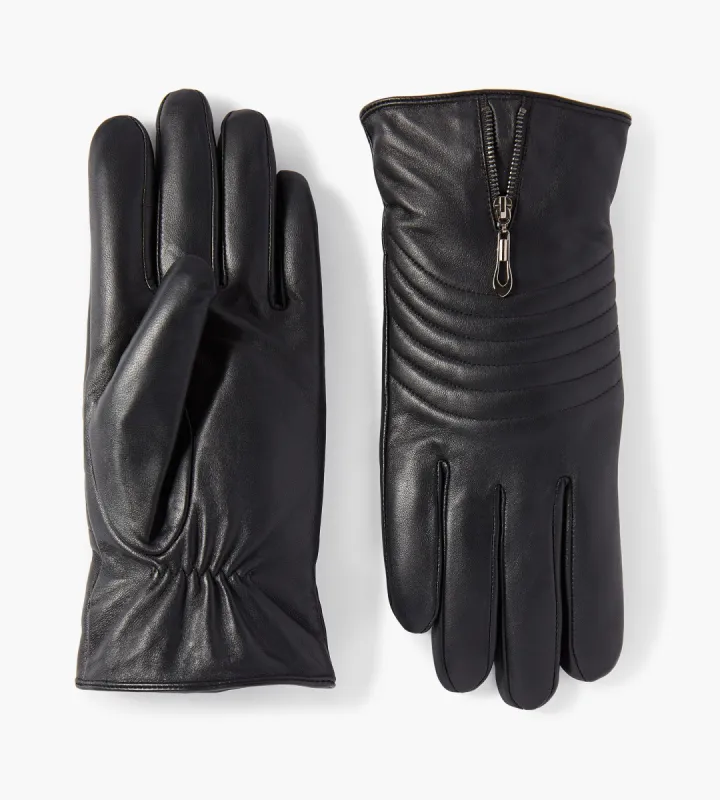 Stitched Zipper Wrist Leather Gloves sold by Mr. Big and Tall