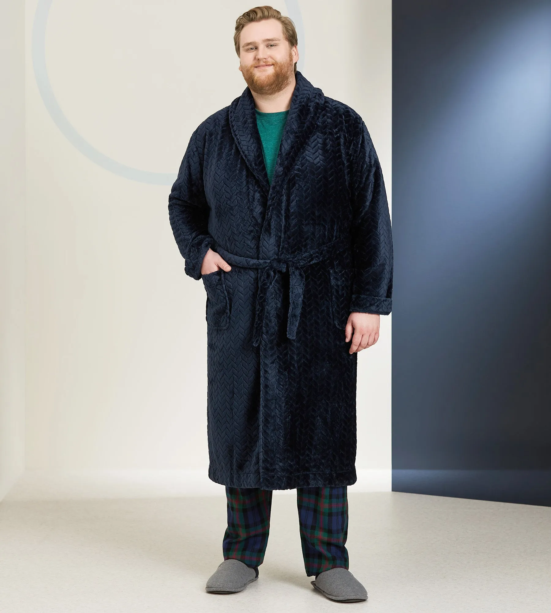 Solid Embossed Plush Robe sold by Mr. Big and Tall