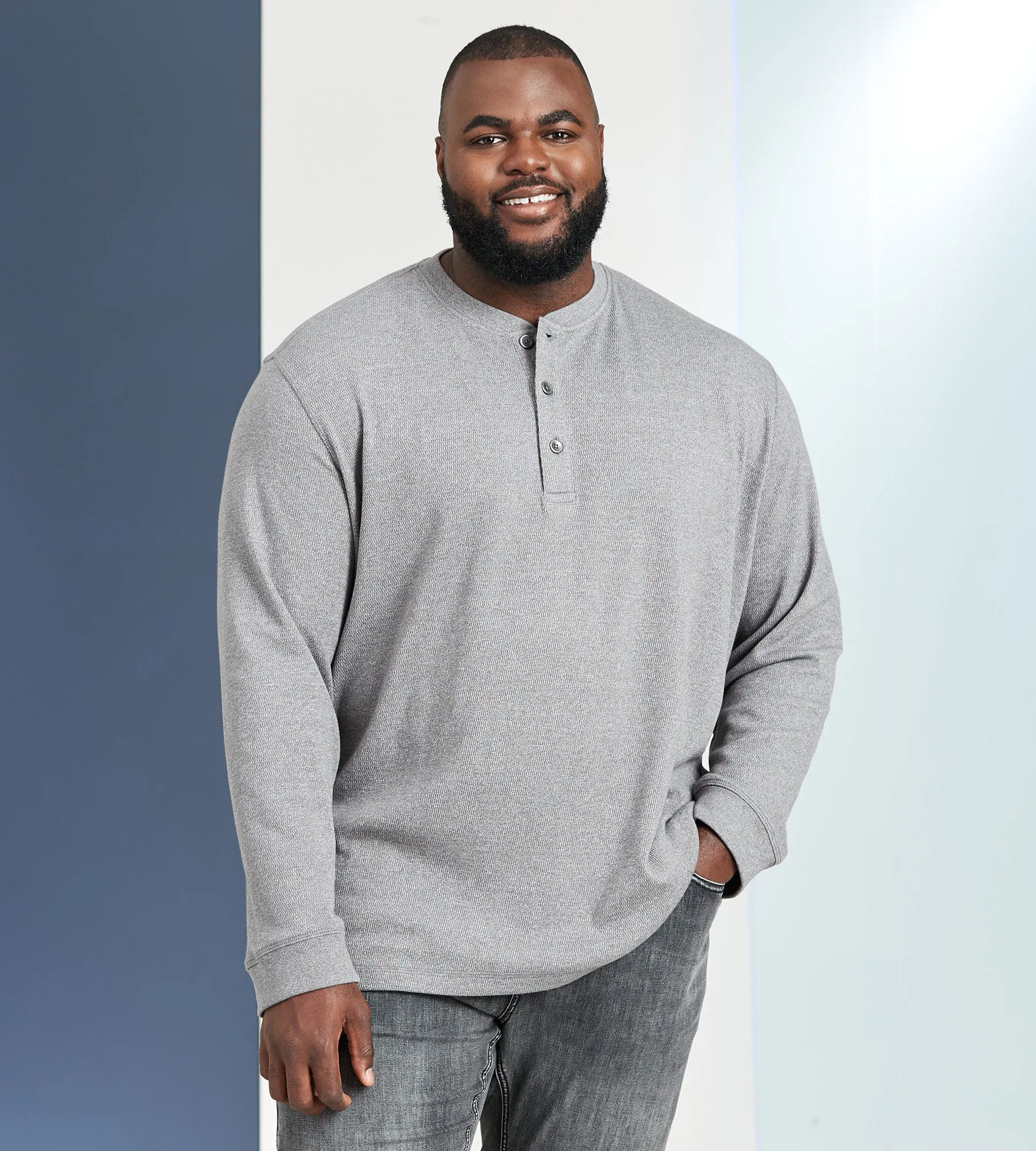 Long Sleeve Waffle Henley sold by Mr. Big and Tall