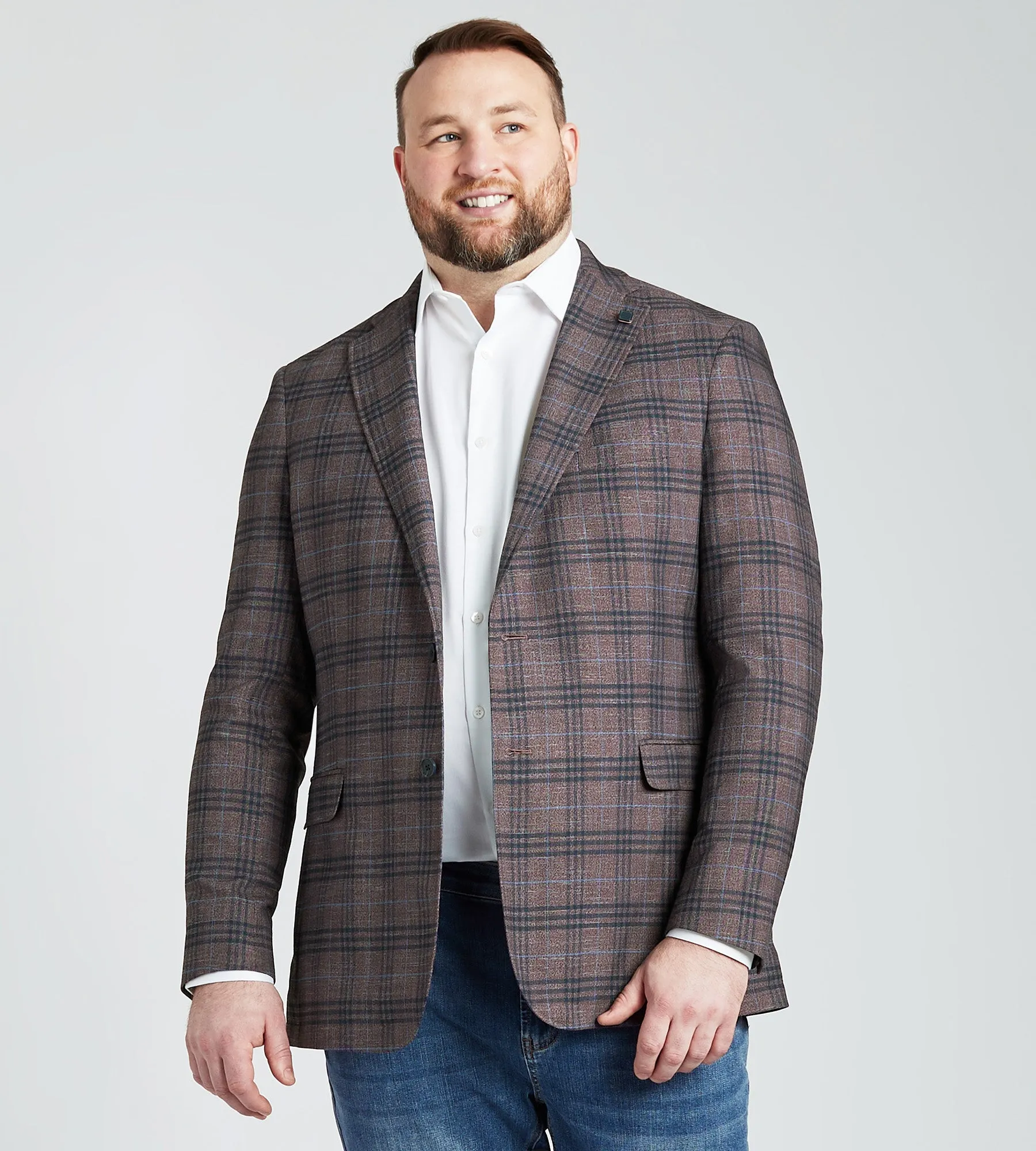 Modern Fit Plaid Woven Sport Jacket sold by Mr. Big and Tall