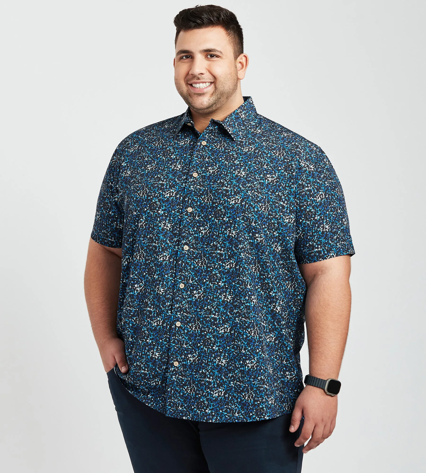 Allover Abstract Print Sport Shirt sold by Mr. Big and Tall