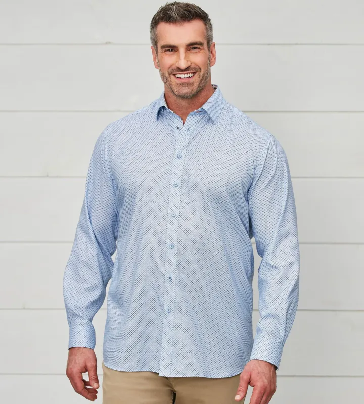 Non-Iron Geo Print Long Sleeve Sport Shirt sold by Mr. Big and Tall