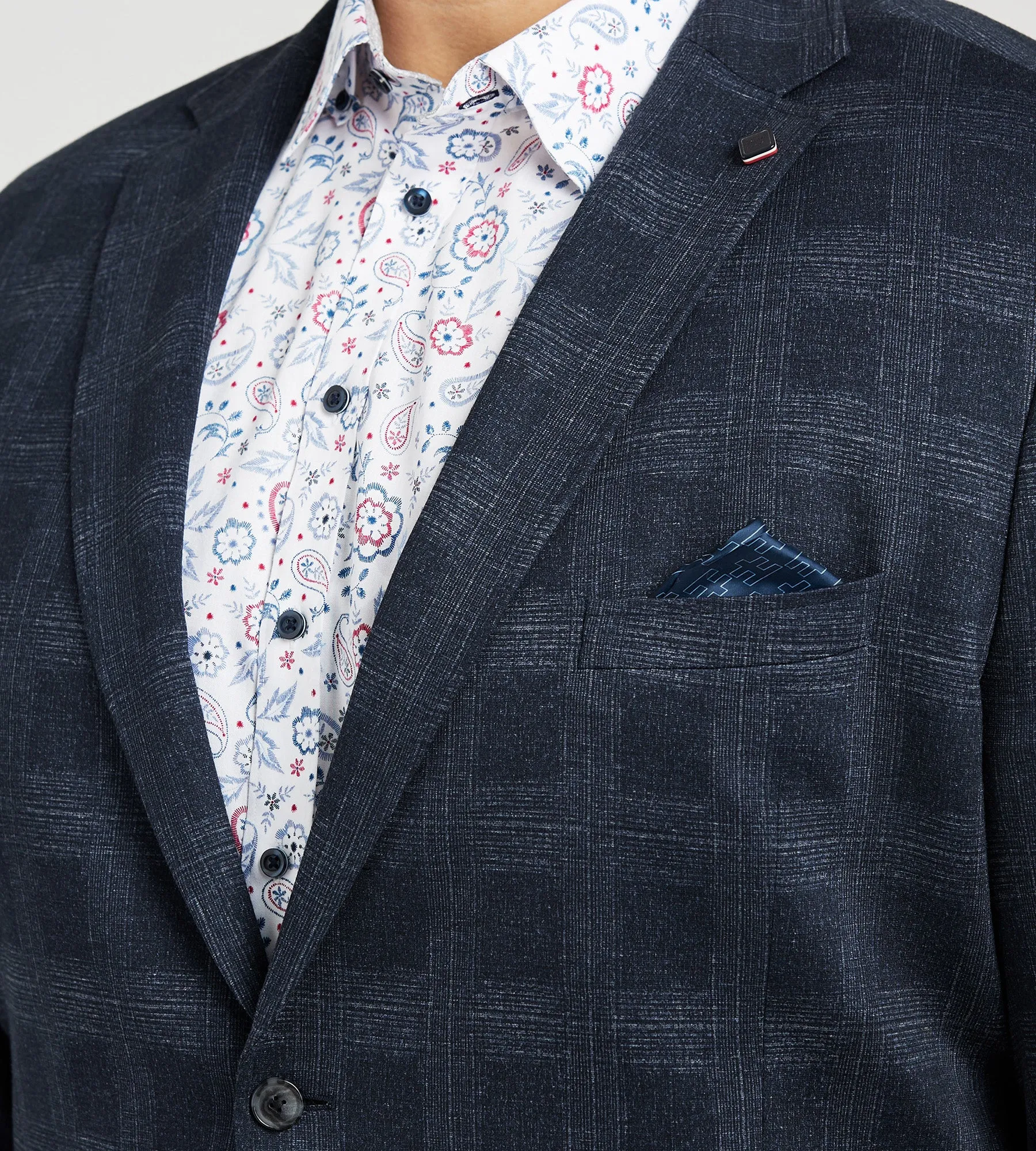 Modern Fit Plaid Knit Sport Jacket sold by Mr. Big and Tall product image thumbnail 2