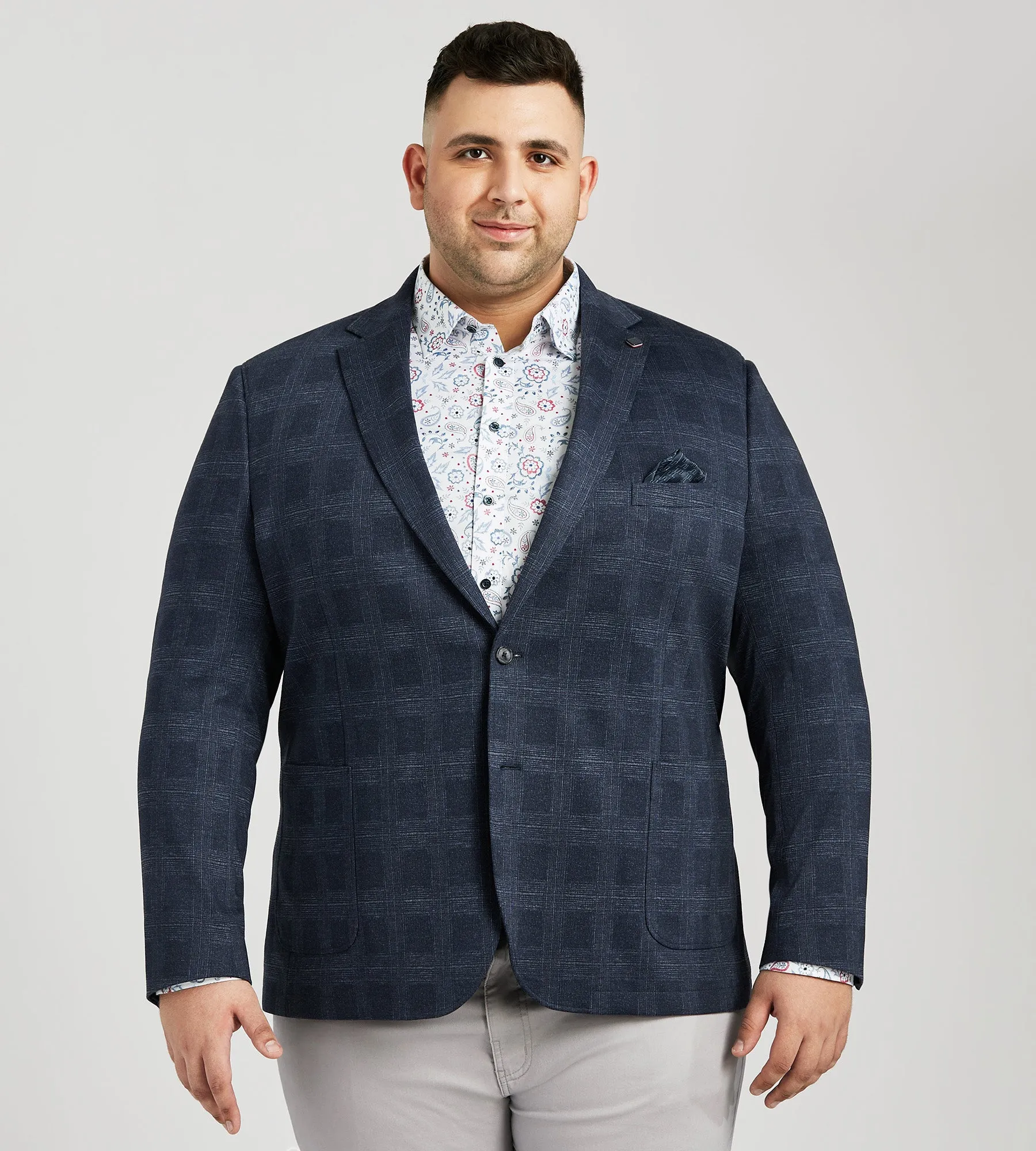 Modern Fit Plaid Knit Sport Jacket sold by Mr. Big and Tall