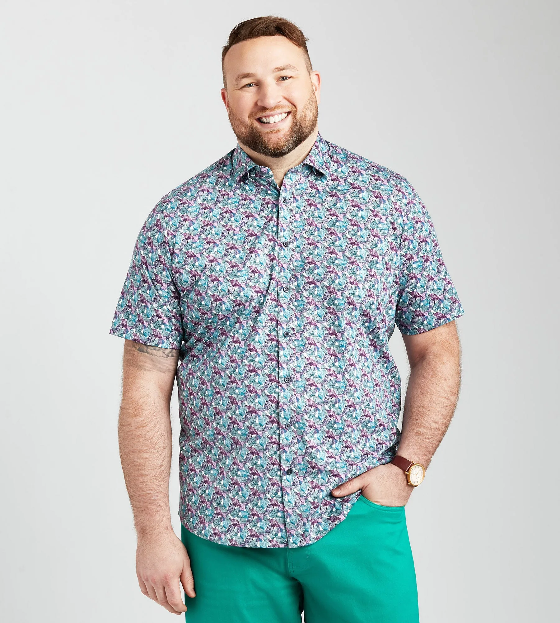 Leaf Print Casual Shirt sold by Mr. Big and Tall
