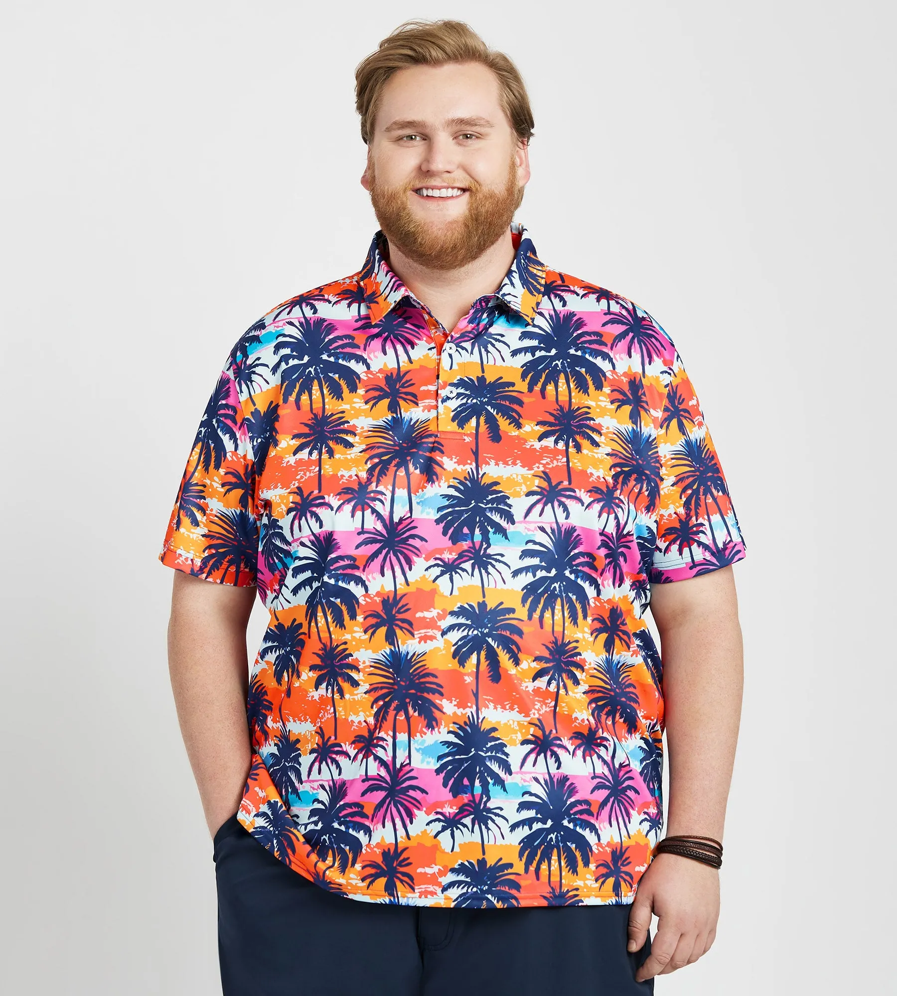 Tropical Palm Print Polo sold by Mr. Big and Tall