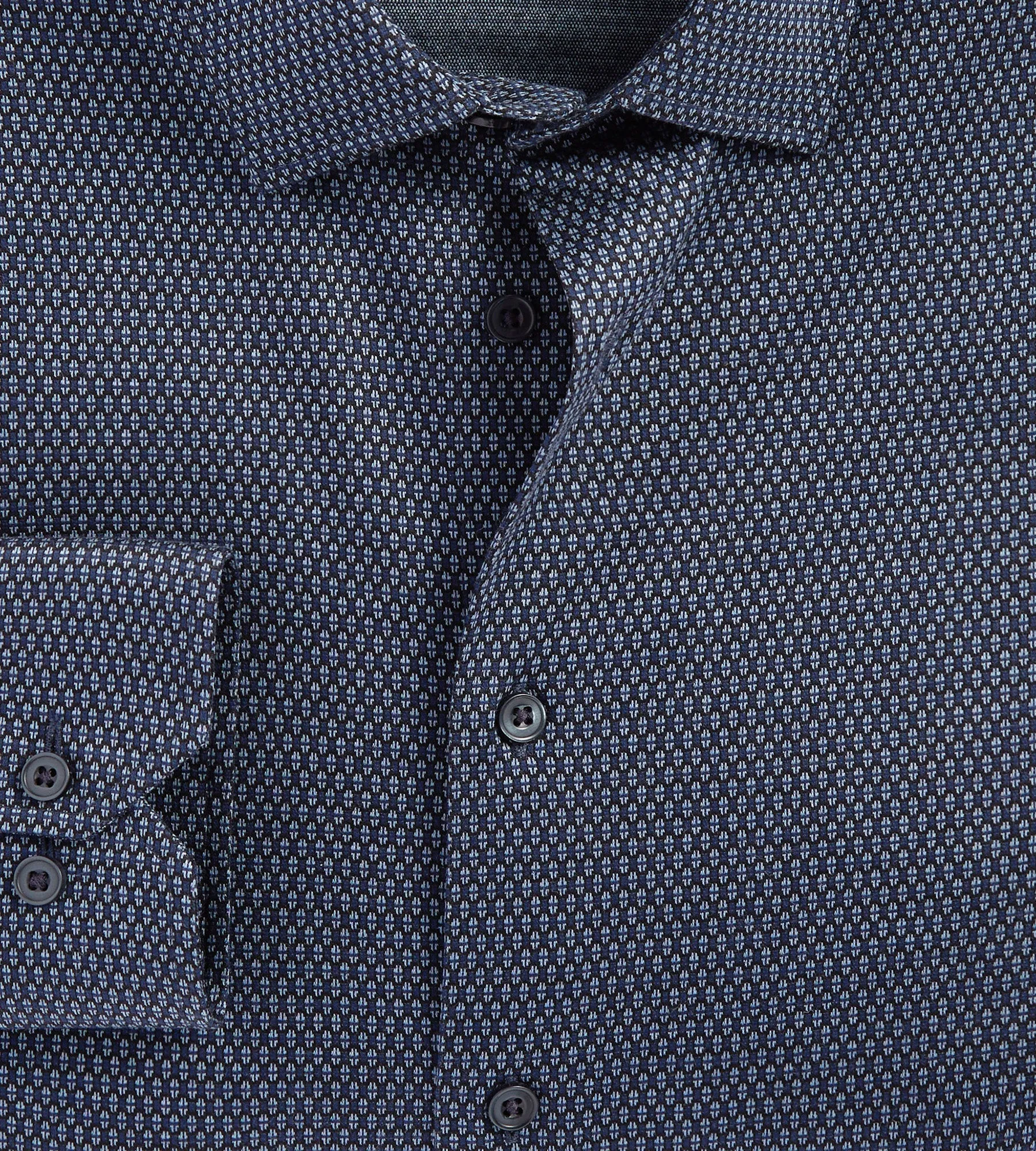 Modern Fit 360 Stretch Knit Non-Iron Jacquard Print Dress Shirt sold by Mr. Big and Tall product image thumbnail 2